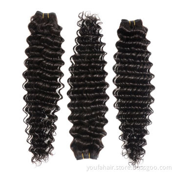 Brazilian Hair 10A Deep Wave Bundles With Closure Cuticle Aligned Brazilian Hair Weave Bundles With Closure Human Hair Bundles